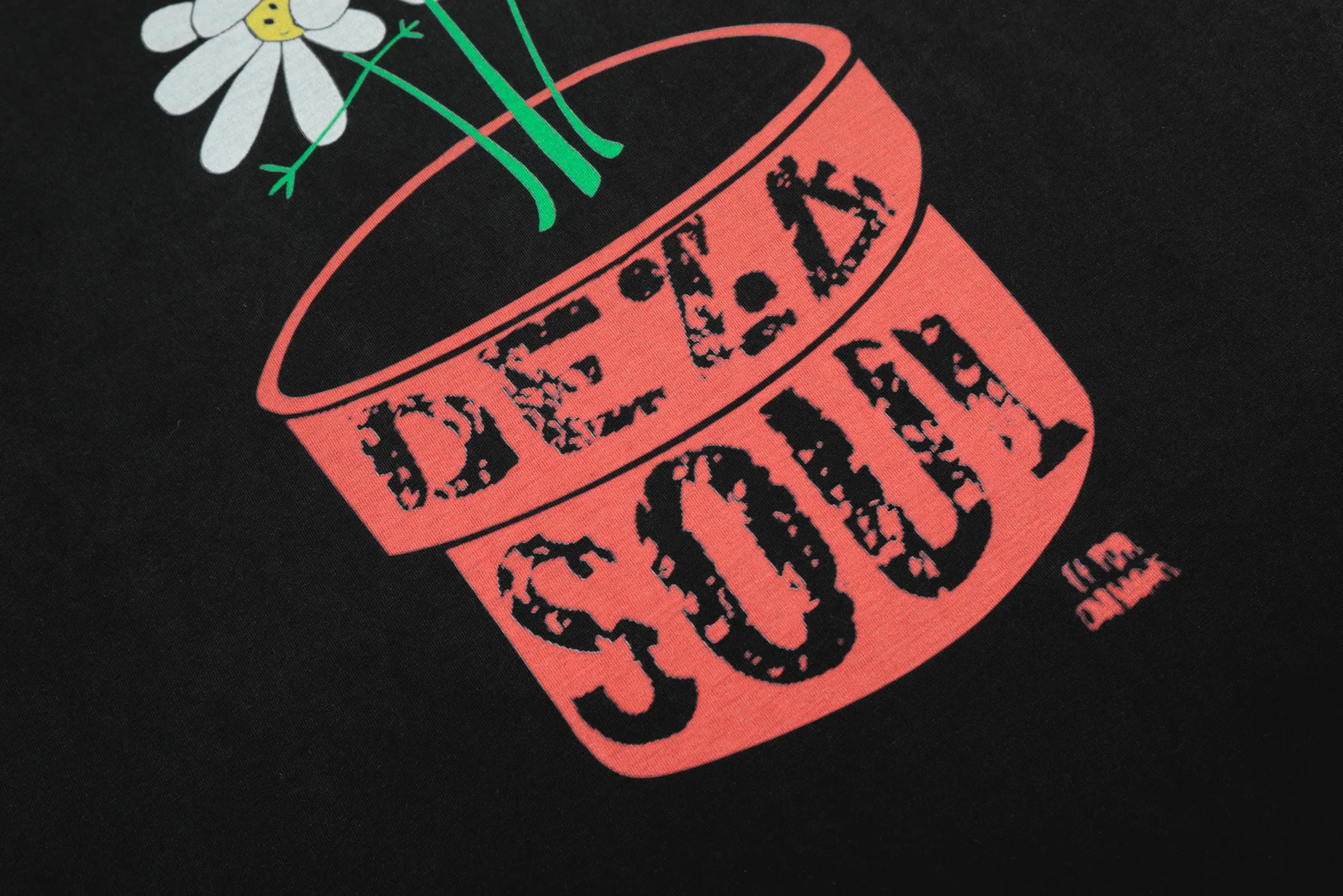 VT9247 P140💰 SAINT Michael "Potted Plant" punk style printed retro washed distressed short-sleeved T-shirt Small neckline design White ink digital direct printing High street retro heavy distressed washed Vintage short sleeves Size: S M L XL